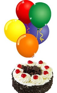 1/2 Kg Black forest cake with 5 Blown balloons