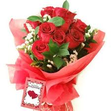 Bouquet of 12 red roses with Card