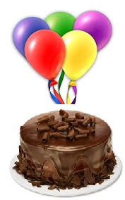 1/2 Kg Chocolate cake 5 air filled balloons