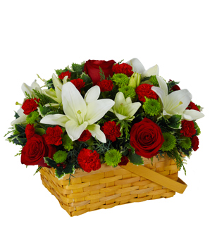 Short Stems of 4 White Lilies and 20 red roses
