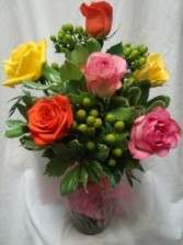 6 Mix Roses Vase