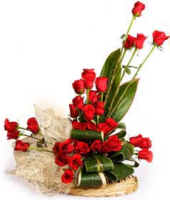 24 Red Roses Basket
