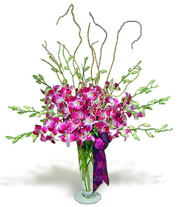 Purple Orchids Vase