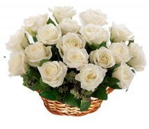 Basket of 12 White roses