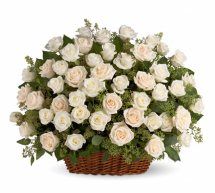 Basket of fresh 40 White roses